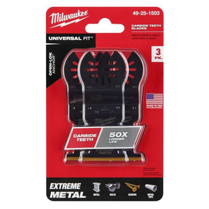 Milwaukee 49 - 25 - 1503 OPEN - LOK 1 - 3/8 in Titanium Enhanced Carbide Teeth Metal Blade 3 Pk - Mississauga Hardware Centre Inc