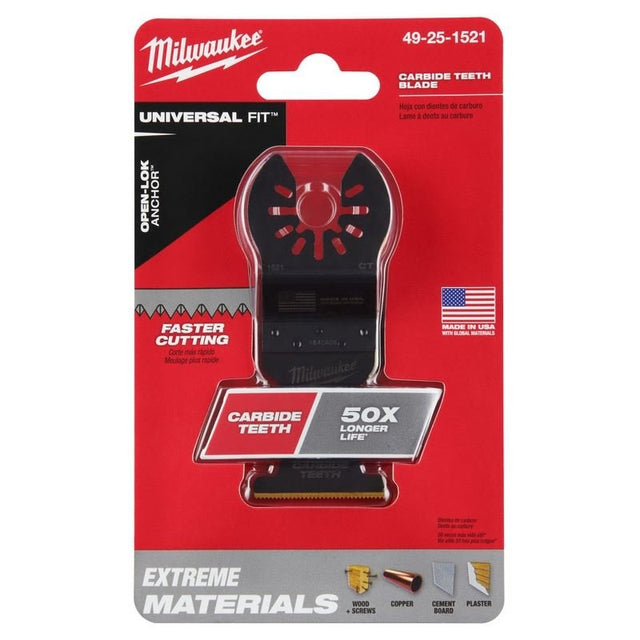 Milwaukee 49 - 25 - 1521 OPEN - LOK 1 - 3/8 in Titanium Enhanced Carbide Teeth Multi - Material Blade 1 Pk - Mississauga Hardware Centre Inc