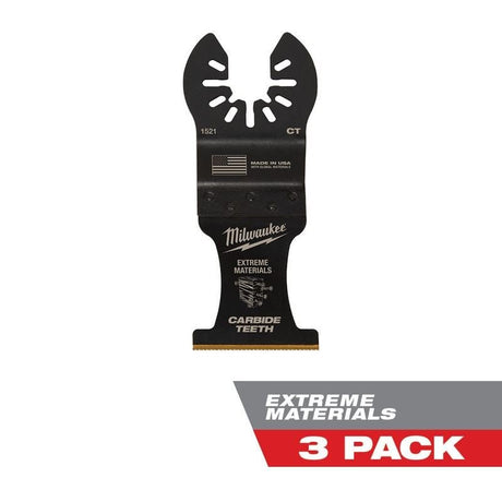 Milwaukee 49 - 25 - 1523 OPEN - LOK 1 - 3/8 in Titanium Enhanced Carbide Teeth Multi - Material Blade 3 Pk - Mississauga Hardware Centre Inc