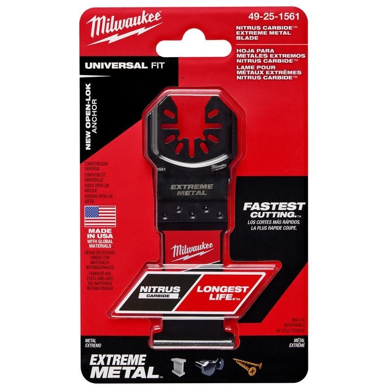 Milwaukee 49 - 25 - 1561 NITRUS CARBIDE Extreme Metal Universal Fit OPEN - LOK Multi - Tool Blade - 1pk - Mississauga Hardware Centre Inc
