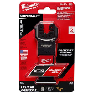 Milwaukee 49 - 25 - 1565 NITRUS CARBIDE Extreme Metal Universal Fit OPEN - LOK Multi - Tool Blade - 5pk - Mississauga Hardware Centre Inc