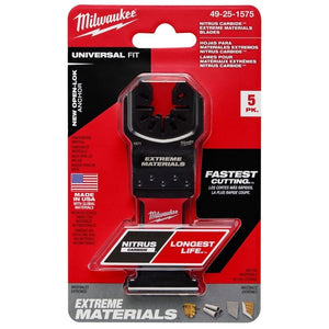 Milwaukee 49 - 25 - 1575 NITRUS CARBIDE Extreme Materials Universal Fit OPEN - LOK Multi - Tool Blade - 5pk - Mississauga Hardware Centre Inc