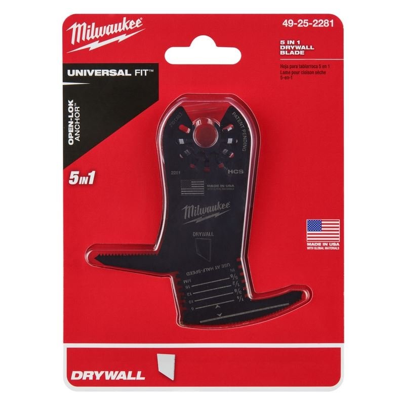 Milwaukee 49 - 25 - 2281 OPEN - LOK 5 - in - 1 Drywall Blade 1 Pk - Mississauga Hardware Centre Inc