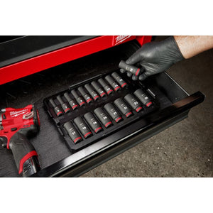Milwaukee 49 - 66 - 6816 SHOCKWAVE Impact Duty Socket 3/8in Dr 19PC MM TRAY Set - Mississauga Hardware Centre Inc