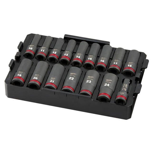 Milwaukee 49 - 66 - 6818 SHOCKWAVE Impact Duty Socket 1/2in Dr 16PC MM TRAY Set - Mississauga Hardware Centre Inc