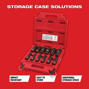 Milwaukee 49 - 66 - 7011 12PC SHOCKWAVE Impact Duty 1/2in Drive SAE Deep 6 Point Socket Set - Mississauga Hardware Centre Inc