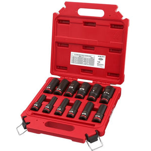 Milwaukee 49 - 66 - 7011 12PC SHOCKWAVE Impact Duty 1/2in Drive SAE Deep 6 Point Socket Set - Mississauga Hardware Centre Inc