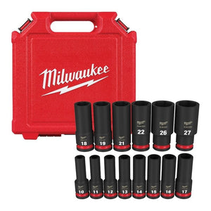 Milwaukee 49 - 66 - 7014 14PC SHOCKWAVE Impact Duty 1/2in Drive Metric Deep 6 Point Socket Set - Mississauga Hardware Centre Inc