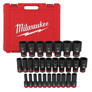 Milwaukee 49 - 66 - 7015 29PC SHOCKWAVE Impact Duty 1/2in Drive Metric Deep 6 Point Socket Set - Mississauga Hardware Centre Inc