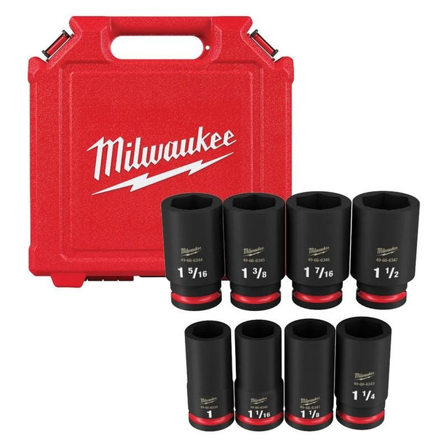 Milwaukee 49 - 66 - 7018 8PC SHOCKWAVE Impact Duty 3/4in Drive SAE Deep 6 Point Socket Set - Mississauga Hardware Centre Inc