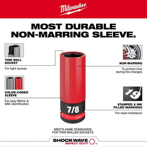 Milwaukee 49 - 66 - 7833 SHOCKWAVE Impact Duty 1/2 Drive SAE and Metric 11PC Lug Nut Wheel Socket Set - Mississauga Hardware Centre Inc