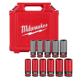 Milwaukee 49 - 66 - 7833 SHOCKWAVE Impact Duty 1/2 Drive SAE and Metric 11PC Lug Nut Wheel Socket Set - Mississauga Hardware Centre Inc