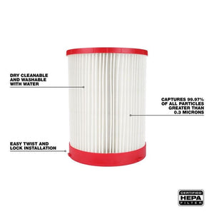 Milwaukee 49 - 90 - 1977 Large Wet/Dry Vacuum HEPA Filter - Mississauga Hardware Centre Inc