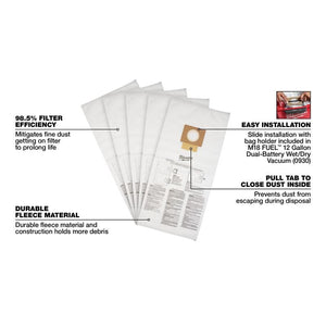 Milwaukee 49 - 90 - 1999 Fleece Dust Bags (5PK) - 12 Gallon - Mississauga Hardware Centre Inc