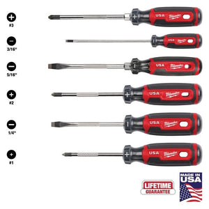 Milwaukee MT200 - 6 6PC Cushion Grip Screwdriver Set (USA) - Mississauga Hardware Centre Inc