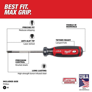 Milwaukee MT202 2 Phillips 4in Cushion Grip Screwdriver (USA) - Mississauga Hardware Centre Inc