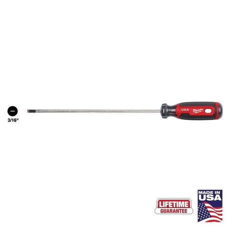 Milwaukee MT213 3/16in Cabinet 8in Cushion Grip Screwdriver (USA) - Mississauga Hardware Centre Inc