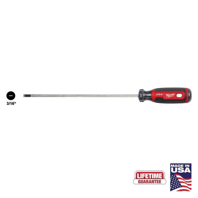 Milwaukee MT213 3/16in Cabinet 8in Cushion Grip Screwdriver (USA) - Mississauga Hardware Centre Inc