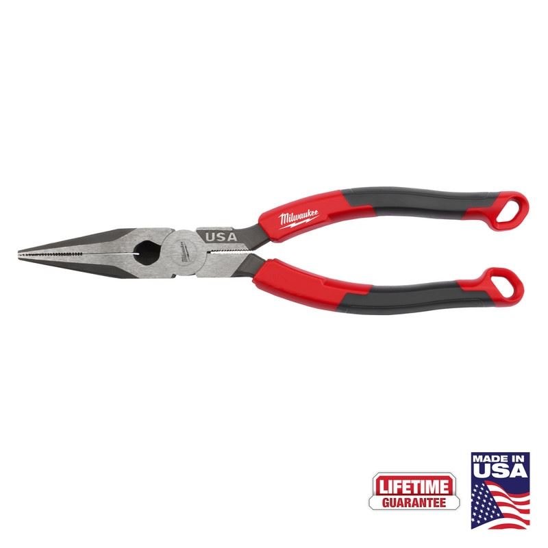 Milwaukee MT555 8in Long Nose Comfort Grip Pliers (USA) - Mississauga Hardware Centre Inc