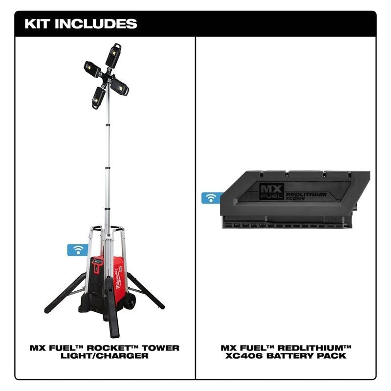 Milwaukee MXF041 - 1XC MX FUEL ROCKET TOWER LIGHT/CHARGER w/ 6 AMP KIT - Mississauga Hardware Centre Inc