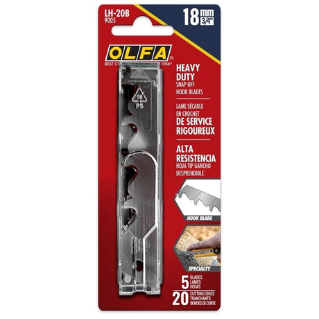 OLFA LH - 20B 18mm Hook Snap Blades, 5pk - Mississauga Hardware Centre Inc