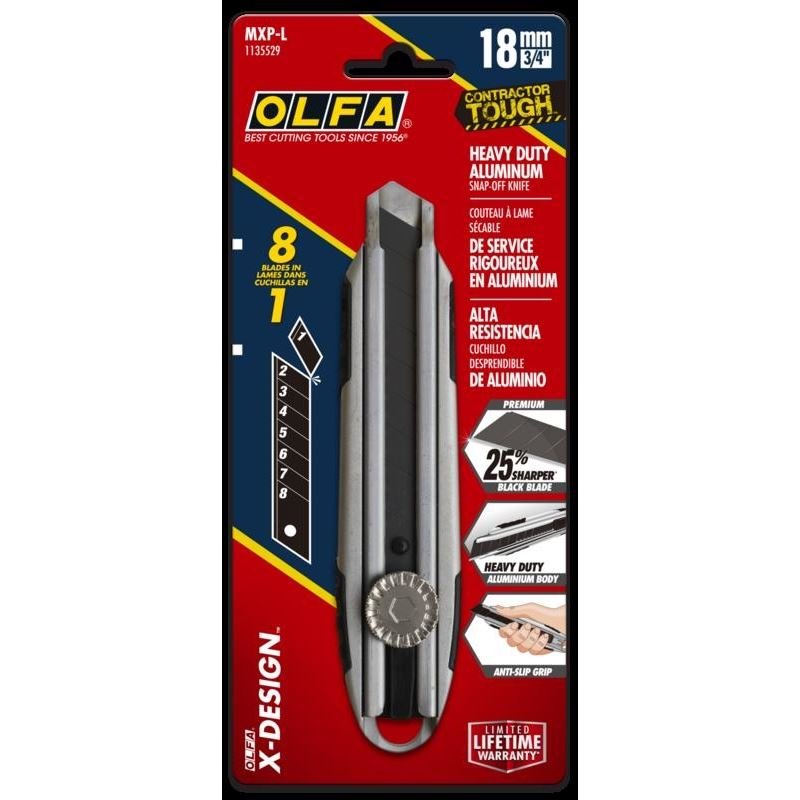 OLFA MXP - L 18mm Die - Cast Aluminum Handle Ratchet Knife - Mississauga Hardware Centre Inc