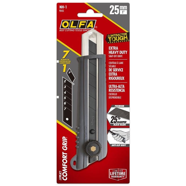 OLFA NH - 1 25mm Rubber Grip Ratchet - Lock Knife - Mississauga Hardware Centre Inc