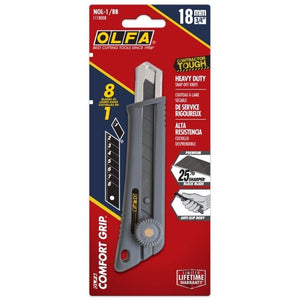 Olfa NOL - 1/BB 18mm Rubber - Grip Ratchet - Lock HD Utility Knife - Mississauga Hardware Centre Inc