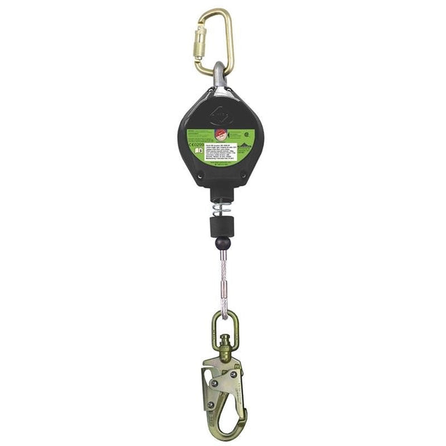 Peakworks V845533020LE 20ft Leading Edge SRL w 3/16in Galv. Stl Cable - Al. Hsing - Type 2 - Snap Hook - Mississauga Hardware Centre Inc
