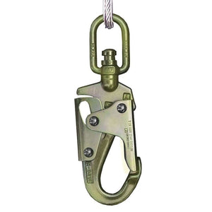 Peakworks V845533020LE 20ft Leading Edge SRL w 3/16in Galv. Stl Cable - Al. Hsing - Type 2 - Snap Hook - Mississauga Hardware Centre Inc