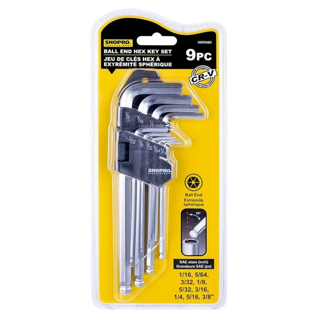 ROK 9 PC Ball End Hex Key Set - SAE - Mississauga Hardware Centre Inc