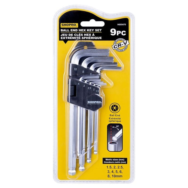 ROK 9 - Piece Ball End Hex Key Set 1.5 To 10 mm, Metric - Mississauga Hardware Centre Inc