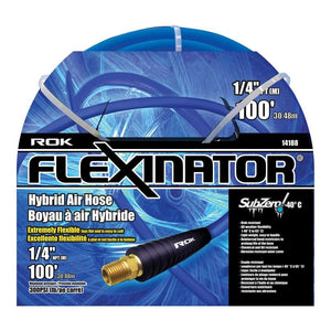 ROK FLEX - 14188 1/4 in x 100 Ft FLEXINATOR Hybrid Air Hose Blue - Mississauga Hardware Centre Inc