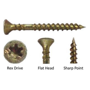 Senco 08F175YKX No.8 x 1 - 3/4 in AutoFeed Subfloor Screws (Rex Drive) - 1000 pcs - Mississauga Hardware Centre Inc