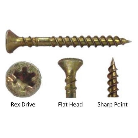 Senco 08F175YKX No.8 x 1 - 3/4 in AutoFeed Subfloor Screws (Rex Drive) - 1000 pcs - Mississauga Hardware Centre Inc