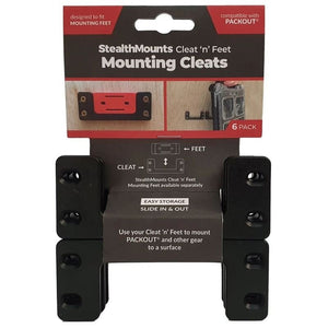 StealthMount OM - CL - BLK - 6 Cleat N Feet Mounting Cleats For Packout, 6 Pack - Mississauga Hardware Centre Inc