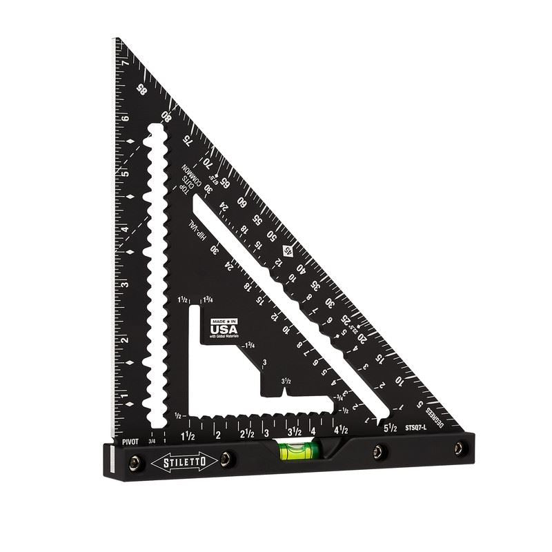STILETTO STSQ7 - L 7in Carpenter Square with Level - Mississauga Hardware Centre Inc