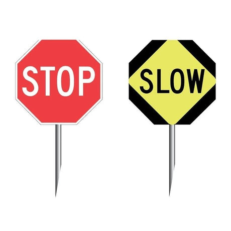 Stop/Slow Paddle with Long PVC Handle - Mississauga Hardware Centre Inc