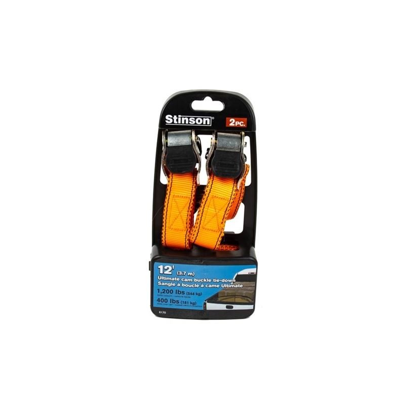 Toolway 406170 2pc Ultimate Cambuckle Tie - Down 1 in X 12ft Bs - 1200lb Wll - 400lb - Mississauga Hardware Centre Inc