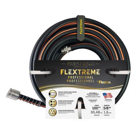 Toolway 88010449 Garden Hose 5/8 In X 100ft Flextreme Perfomance Rubber Black - Mississauga Hardware Centre Inc