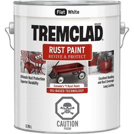 TREMCLAD Rust Paint 3.78L FLAT WHITE - Mississauga Hardware Centre Inc