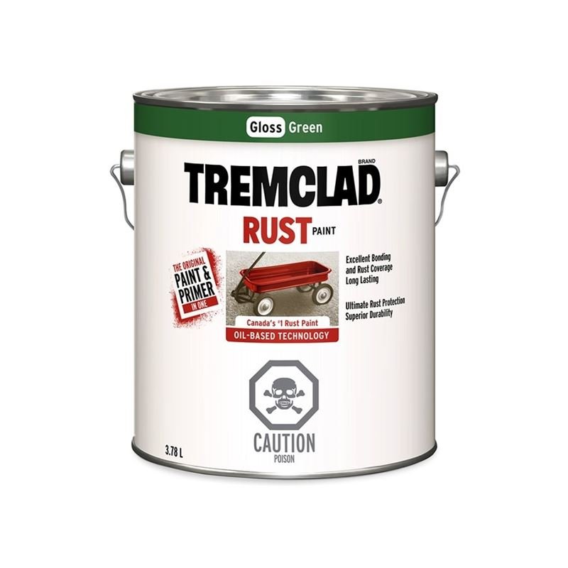 TREMCLAD Rust Paint 3.78L GREEN - Mississauga Hardware Centre Inc