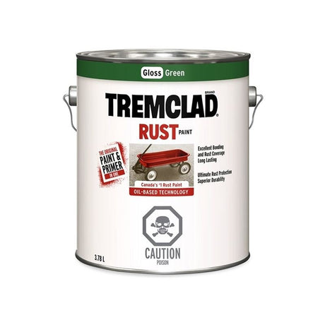 TREMCLAD Rust Paint 3.78L GREEN - Mississauga Hardware Centre Inc