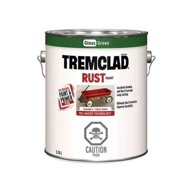 TREMCLAD Rust Paint 3.78L GREEN - Mississauga Hardware Centre Inc