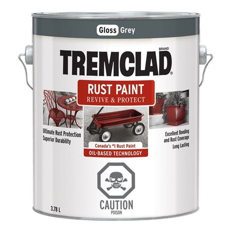 TREMCLAD Rust Paint 3.78L GREY - Mississauga Hardware Centre Inc