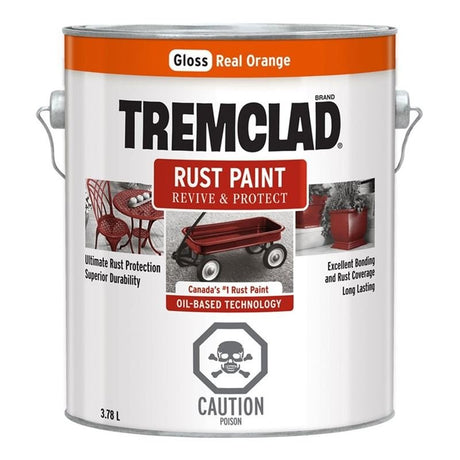 TREMCLAD Rust Paint 3.78L REAL ORANGE - Mississauga Hardware Centre Inc
