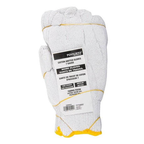 TWXpert 12 pk. Cotton Knitted Work Gloves Yellow (Size M) - Mississauga Hardware Centre Inc