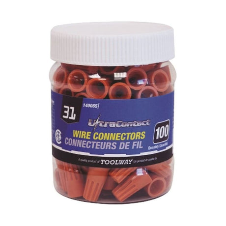 UltraContact 100pcs Orange Wire Connector (Small) 31 - Mississauga Hardware Centre Inc