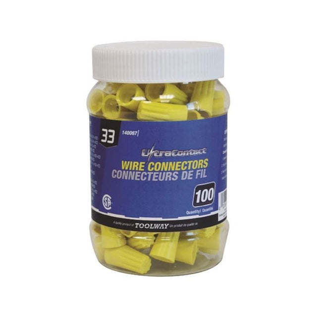UltraContact 100pcs Yellow Wire Connector (Medium) 33 - Mississauga Hardware Centre Inc