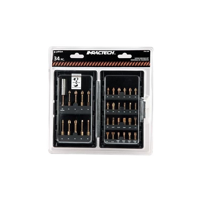 VEGA P34 - 1DB 34PC Impactech Driver Bit Set - Mississauga Hardware Centre Inc